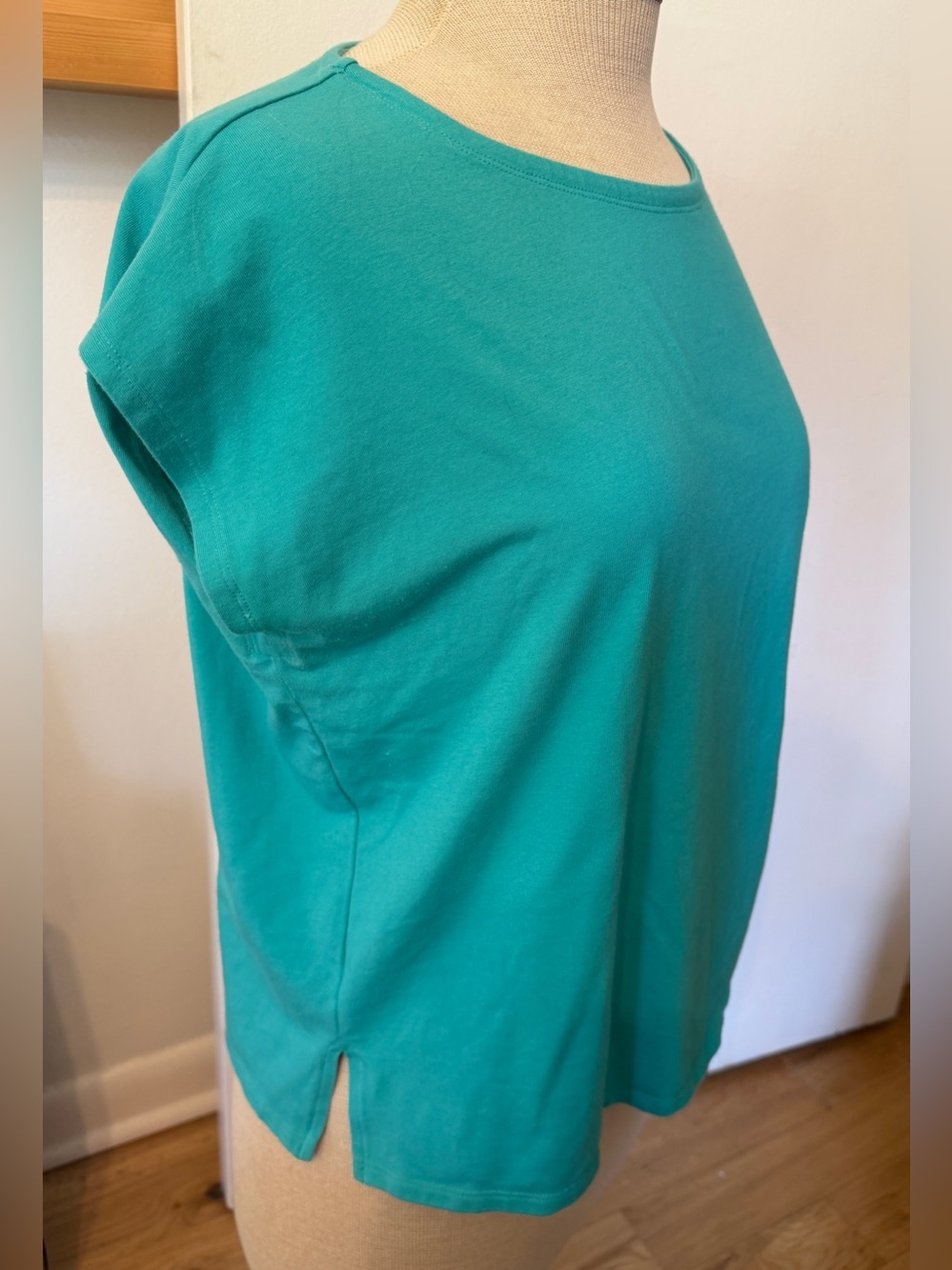 Eileen Fisher Versatile Teal Cap-Sleeve Tank Top in  Organic Cotton